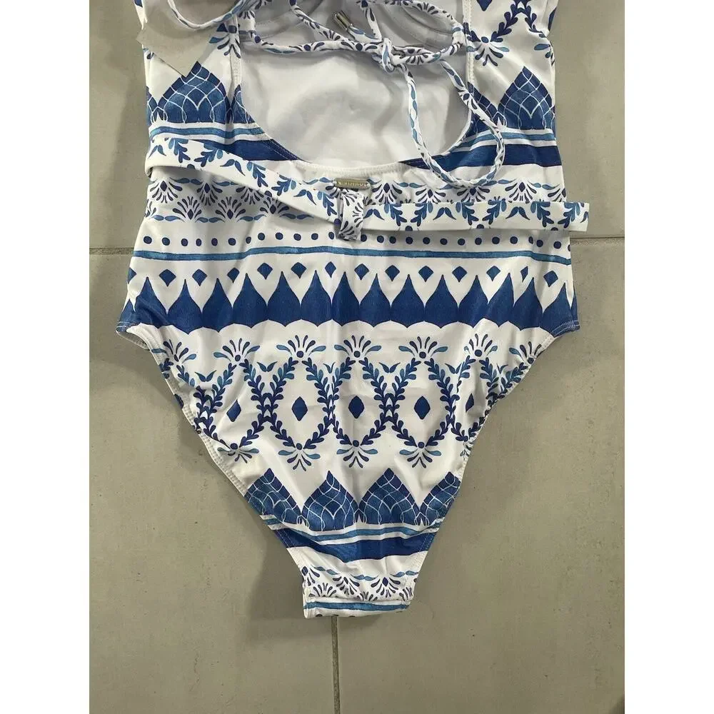 Kenny Flowers Swim  One Piece Swimsuit Belted Espana Swimwear ML Beach Summer